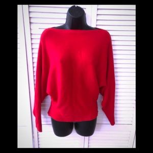 Beautiful round neck ribbed red sweater new